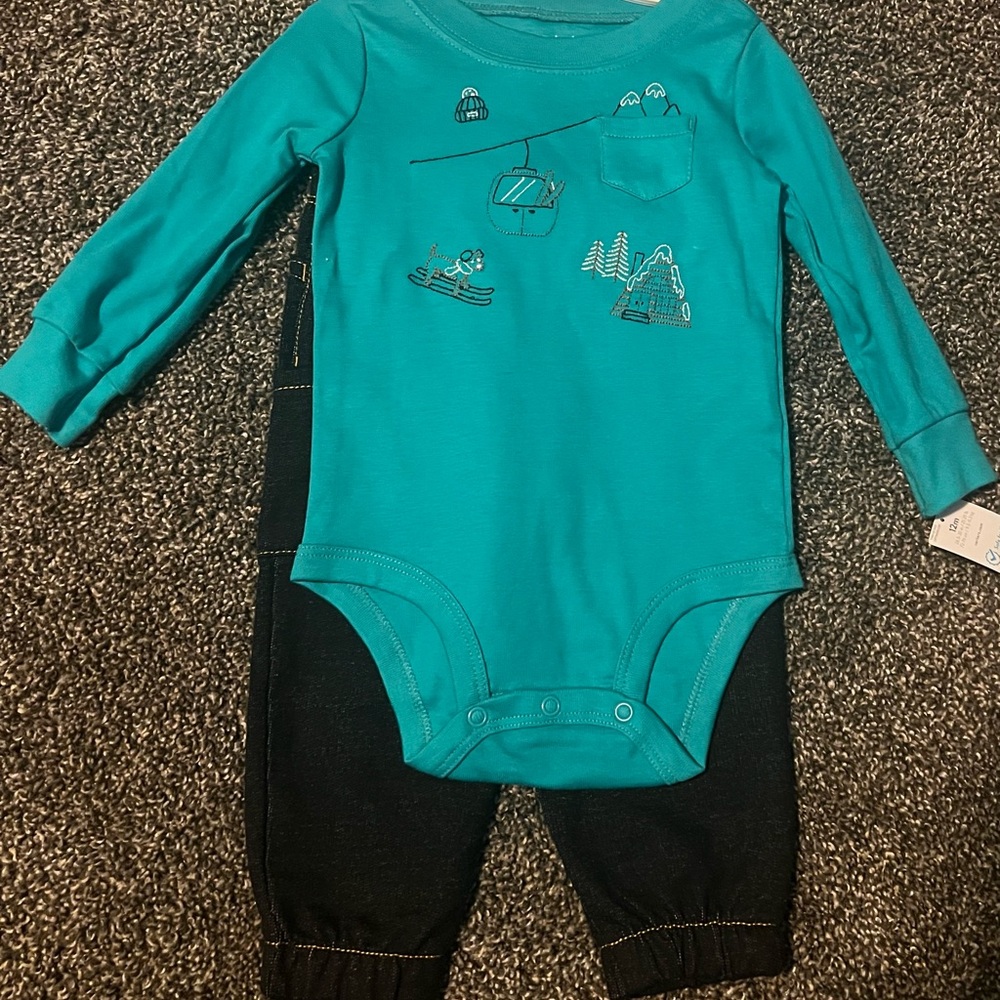 Carter's Teal and Black Bodysuit